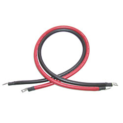 Inverter & Battery Cable #4 AWG 2 ft Set Lugged Black/Red