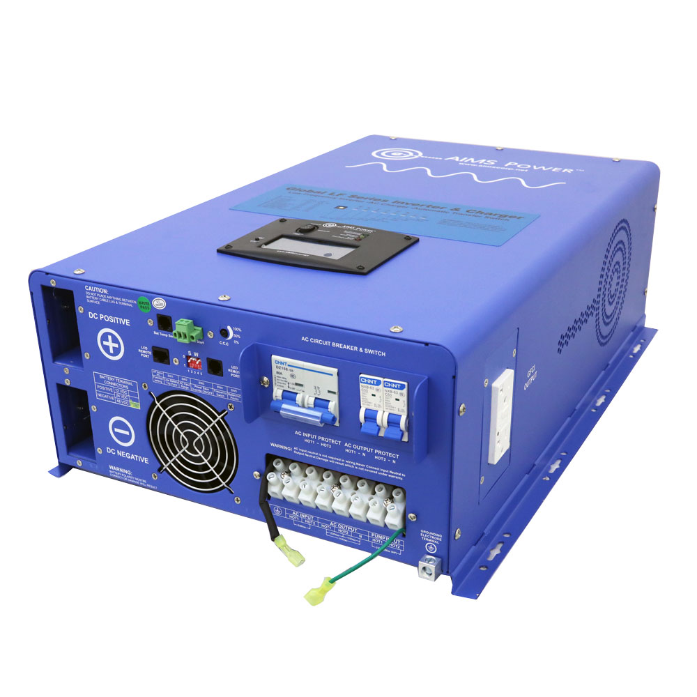 10000 Watt Pure Sine Inverter Charger 48 Vdc / 240Vac Input & 120/240Vac  Split Phase Output