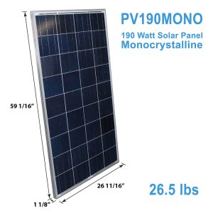 190 Watt Solar Panel Monocrystalline - 3 PACK - AIMS Power