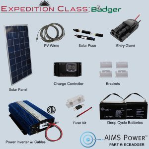 EC: BADGER Solar 120 Watt, Inverter 2000 Watt, & 2.88 kWh Battery | Complete Solar Power Kit for RVs, Mobile Setups, or Small Off-Grid Systems