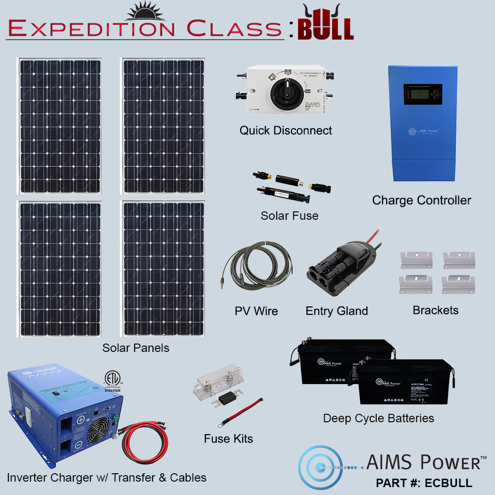 ECBULL Complete Kit Solar Inverter 3000W Inverter & 5.12 kWh Bat